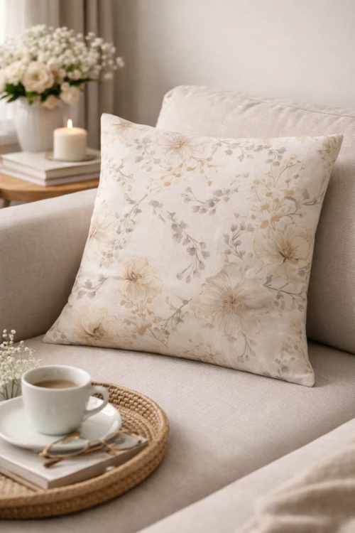 Jasiek 40x40 Pastelowa akwarela kwiaty – bawełna 100%
