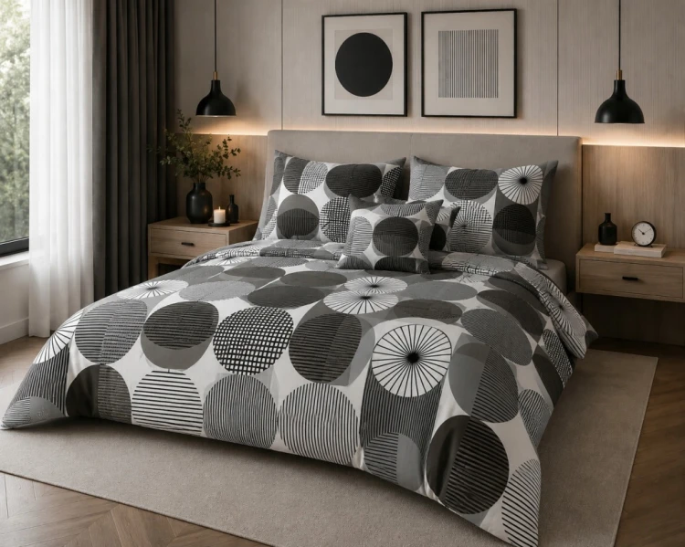 Pościel 160x200 Bawełna 100% + 4 Poszewki Geometryczna + GRATIS worek